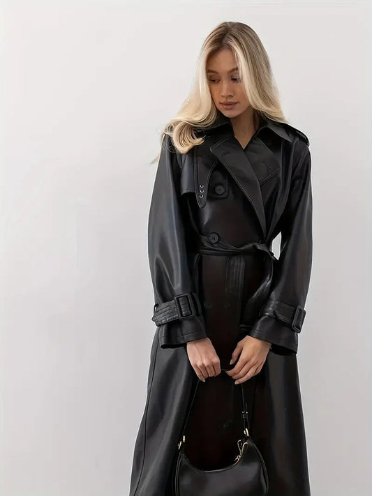 Ledertrenchcoat