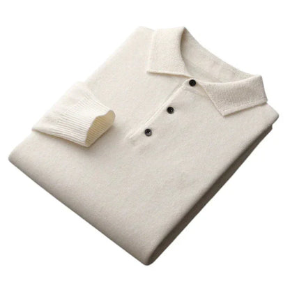 Lazare - Elegantes und Weiches Cashmere-Polo mit Langen Ärmeln für Herren
