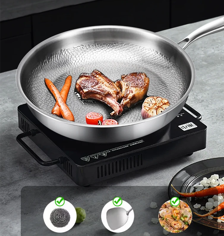 TitanPro – Pure Titanium Frying Pan with Hammered Fish-Scale Pattern