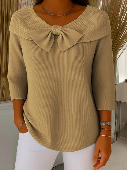 Clara | Pull Élégant avec Nœud en Maille Douce