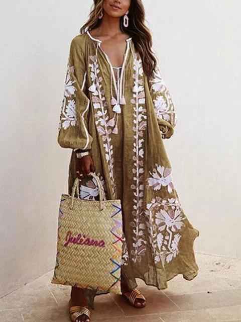 Maxi-Boho-Druck-oversize-Kleid für einen bequemen und trendigen Stil