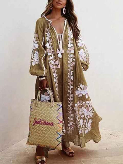 Maxi-Boho-Druck-oversize-Kleid für einen bequemen und trendigen Stil