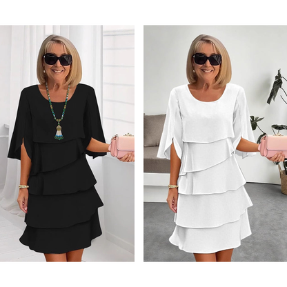 Żaneta – Elegancka sukienka z bufiastymi rękawami