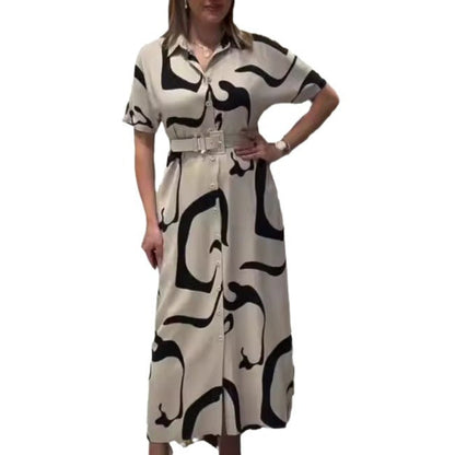 Jolira™ Vestido elegante de cintura ajustada con estampado irregular