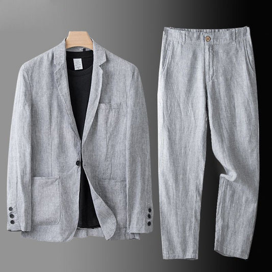 Costume décontracté en lin pour hommes