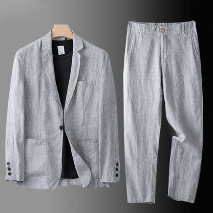 Costume décontracté en lin pour hommes