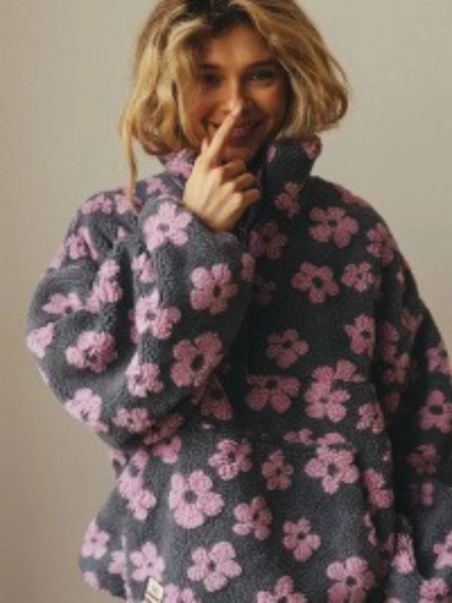 Daisy Bloom Fleece Kapuzenpullover