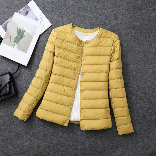Giacca isolante leggera da donna – Indumento interno corto con scollo rotondo