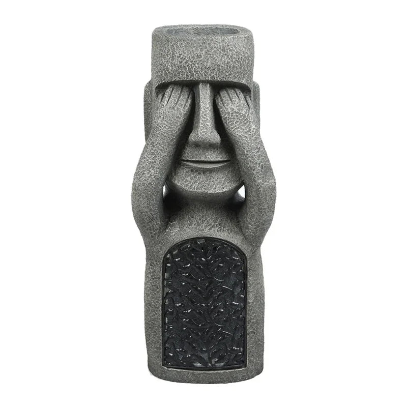 Easter Island Pot Plant Figure with LED Light - MoaiGlow-C-Nora Luxe