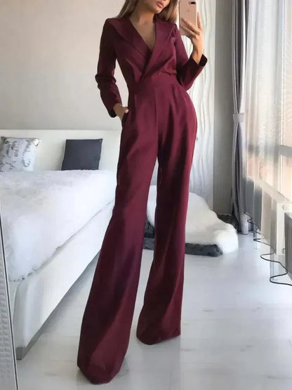 Selis | Chique jumpsuit met lange mouwen voor dames – Elegante, vrouwelijke outfit voor feestjes en kantoor