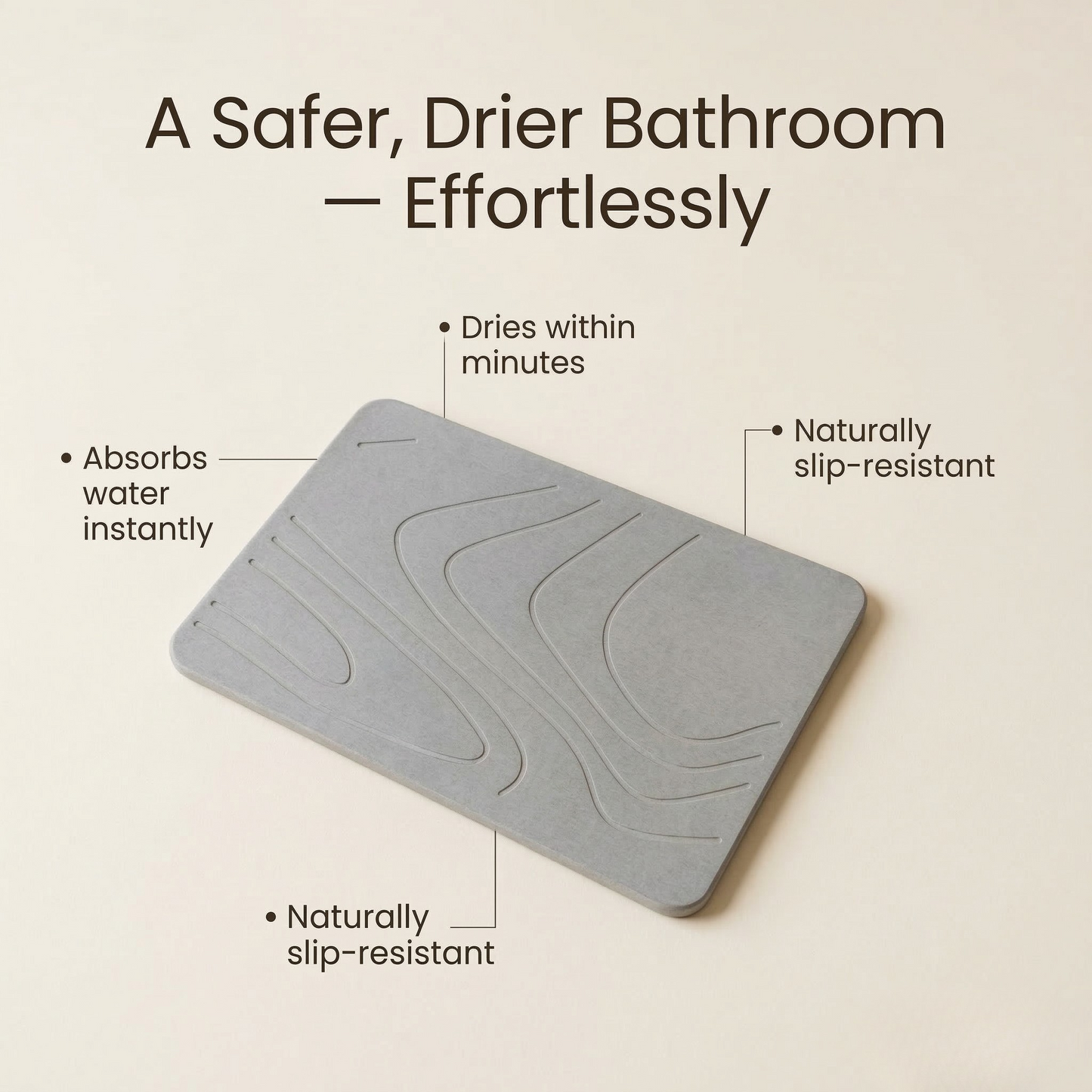 PureAura DryStone Bath Mat