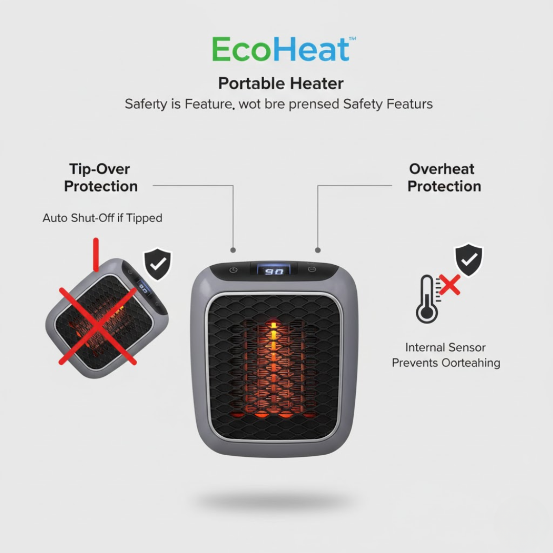 EcoHeat | Energiezuinige draagbare kachel met modern ontwerp