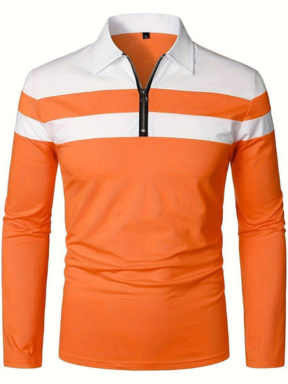 Harrison – Long-Sleeved Polo Shirt with Zipper | Men's Stylish Casual Polo Shirt