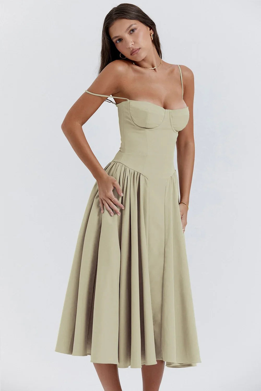 KorsetTraum | Ärmelloses Midi-Kleid mit Figurformender Passform