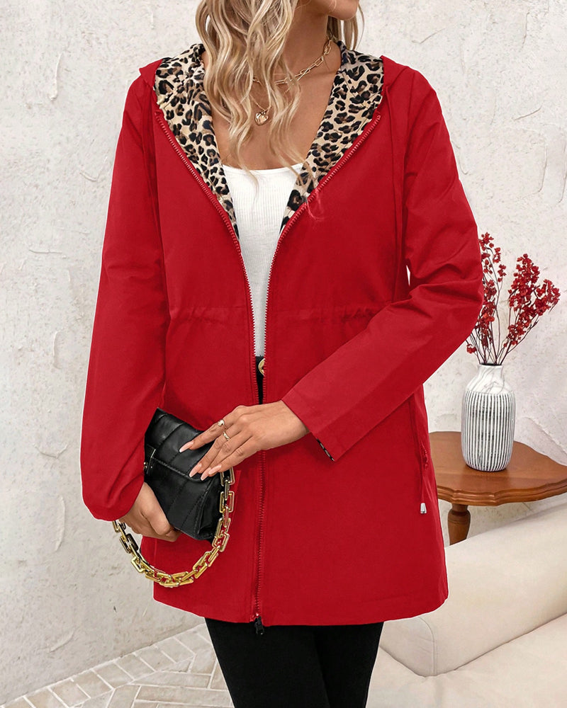 Aleah | Reversible Coat with Leopard Print | Lunarafi