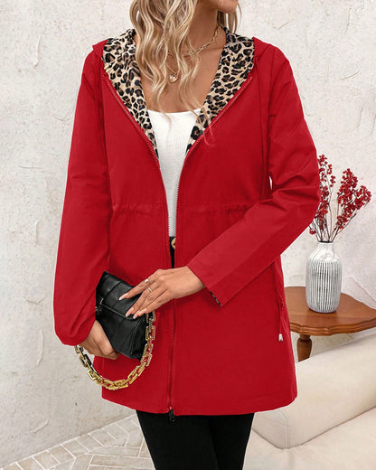 Aleah | Reversible Coat with Leopard Print | Lunarafi
