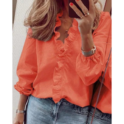 Edelgard | Damen Bluse Mit V Ausschnitt