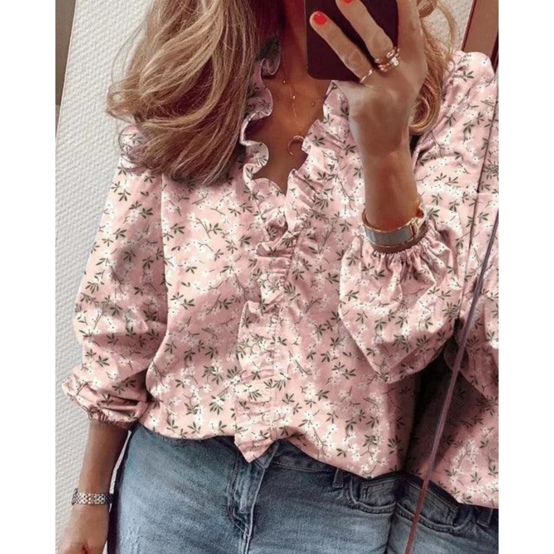 Edelgard | Damen Bluse Mit V Ausschnitt