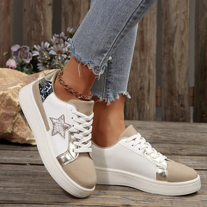 Baskets femme décontractées avec détails étoile