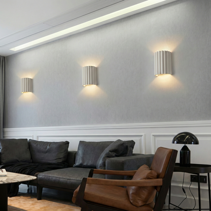 Freyza - Nordic Pleated Resin Wall Sconce | Modern Macaron Ribbed LED Lamp (16.5cm)