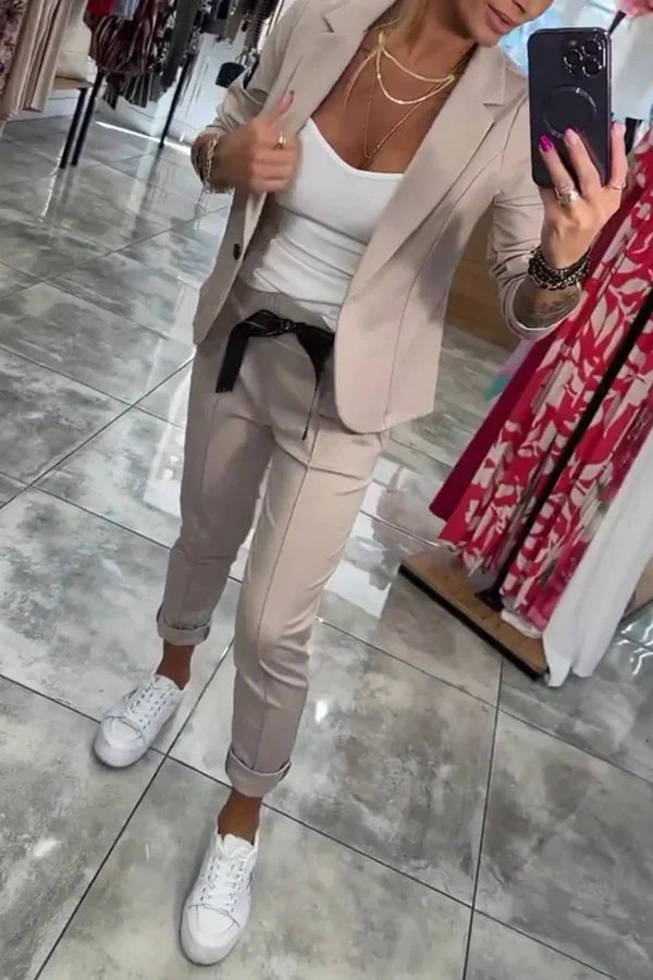 Zyora™ – Maßgeschneidertes Set mit Weichem Blazer und Lässigen Jogginghosen
