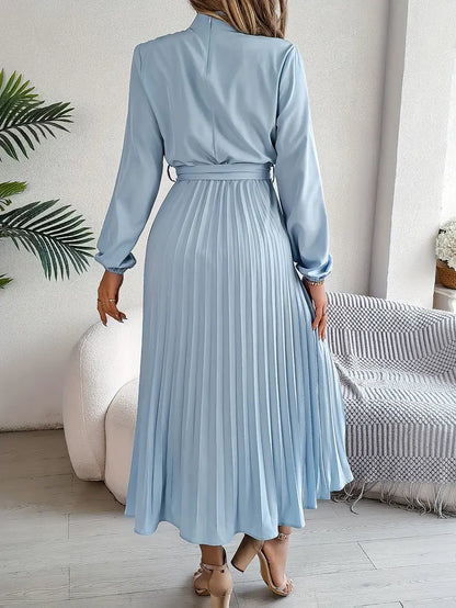 Jasmine | Women's Long Sleeve Pleated Midi Dress