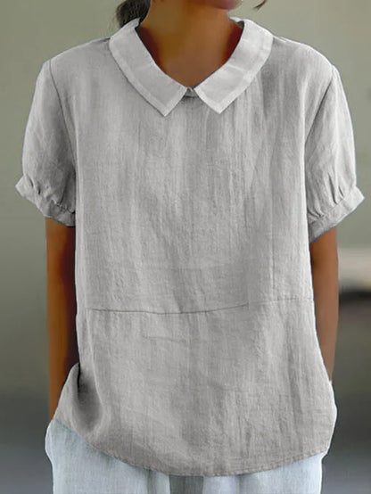 Chemisier femme manches courtes col moderne