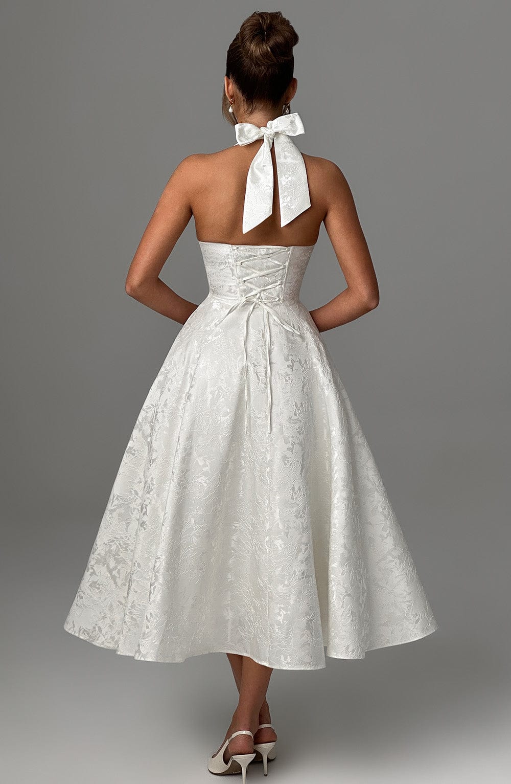 Chloe | Women’s Wedding Gues Dress Halter Midi Dress
