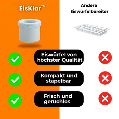 Eiswürfel aus Silikon | Wiederverwendbare Eiswürfelform | EisKlar
