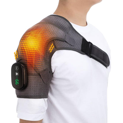 Electric Heating Shoulder Brace With Led Display And Vibration Massage Support