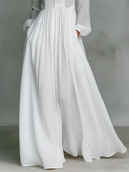 Lina | Minimalistisches Maxi-Kleid mit Mao-Kragen