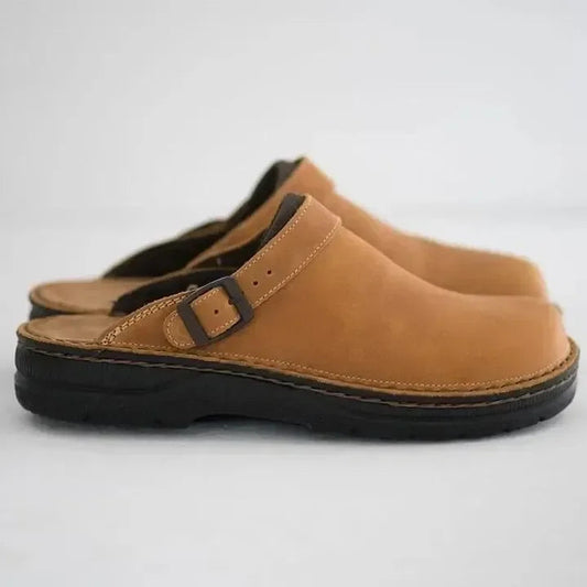 Comfortable Leather Slip-On Clogs - Elegant and Durable