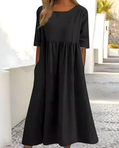 Elmira - Womens Midi Dress With Pockets