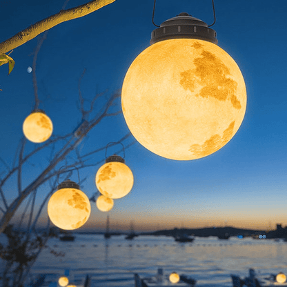 Modern Outdoor Pendant Lamp Solar Moon Design | Gold Metal & Resin | Waterproof LED SMD | Multiple Sizes | Garden & Patio Lighting