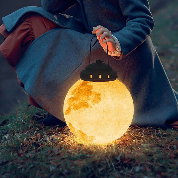 Modern Outdoor Pendant Lamp Solar Moon Design | Gold Metal & Resin | Waterproof LED SMD | Multiple Sizes | Garden & Patio Lighting