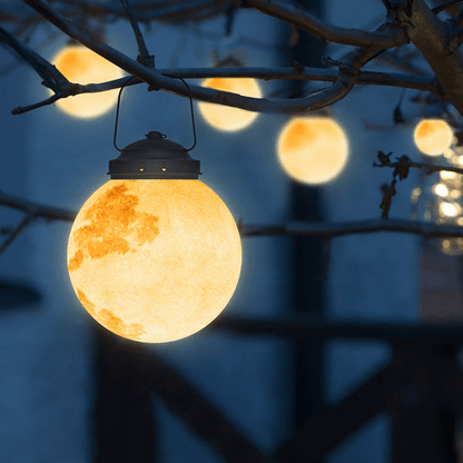Modern Outdoor Pendant Lamp Solar Moon Design | Gold Metal & Resin | Waterproof LED SMD | Multiple Sizes | Garden & Patio Lighting
