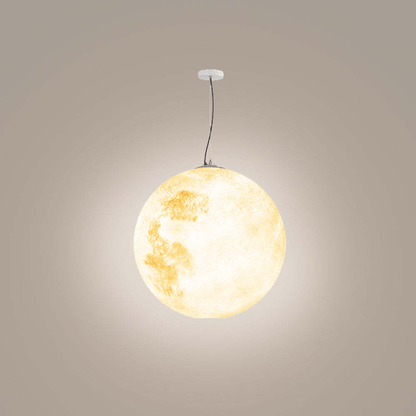 Modern Outdoor Pendant Lamp Solar Moon Design | Gold Metal & Resin | Waterproof LED SMD | Multiple Sizes | Garden & Patio Lighting