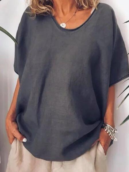 Oversize dam-T-shirt i linne – Elin