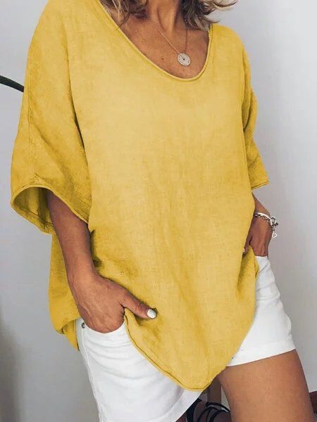 Oversize dam-T-shirt i linne – Elin