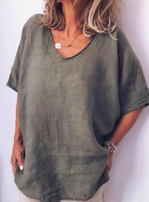 Oversize dam-T-shirt i linne – Elin