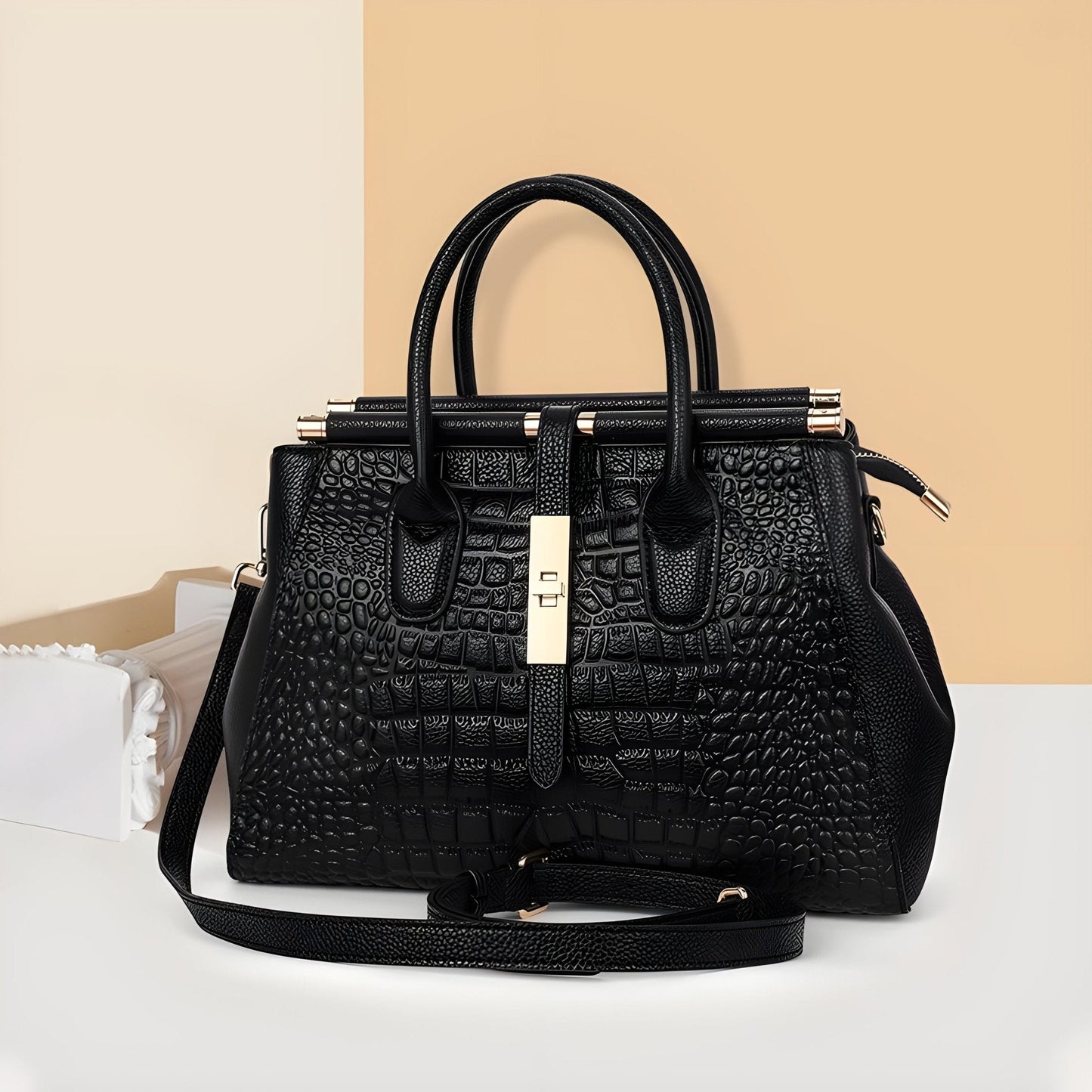 Elysian | Bolsa De Mão Em Couro Croc Premium Durável