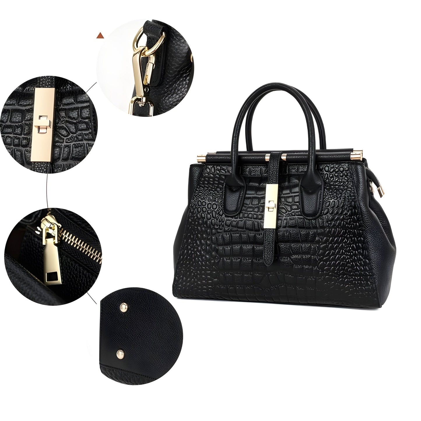 Elysian | Bolsa De Mão Em Couro Croc Premium Durável