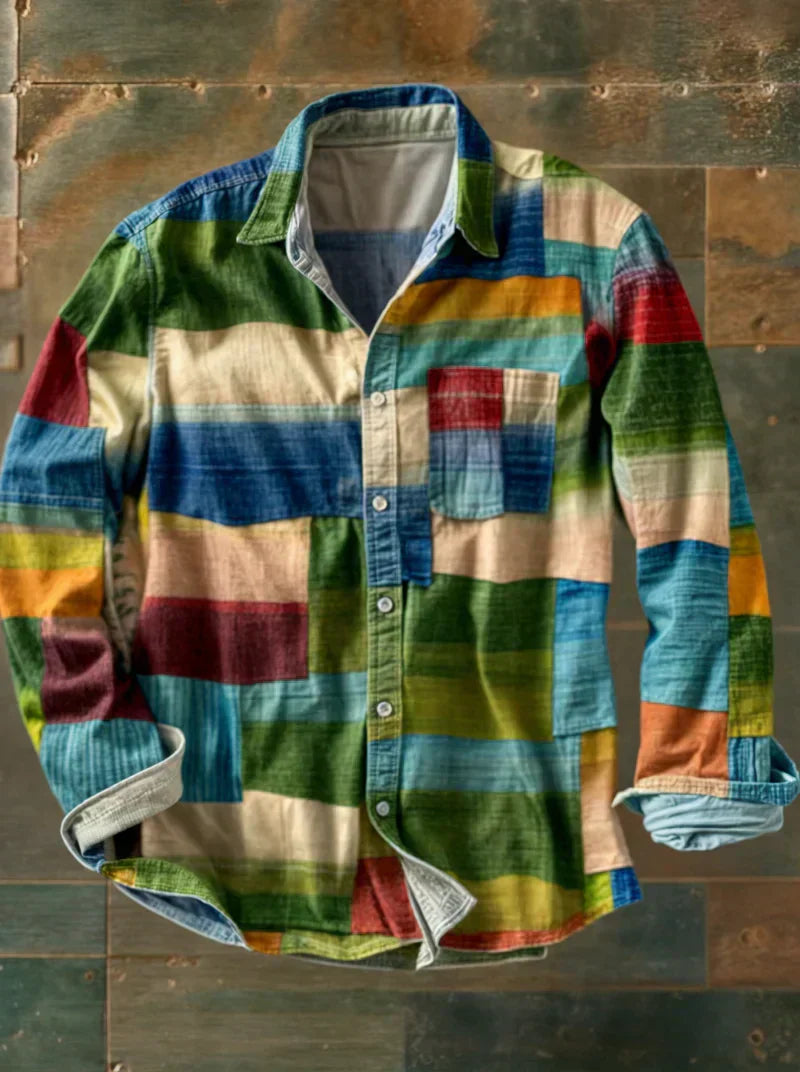 Sietse™ | Premium Patchwork Hemd – Einzigartiger Stil & Bequeme Passform.
