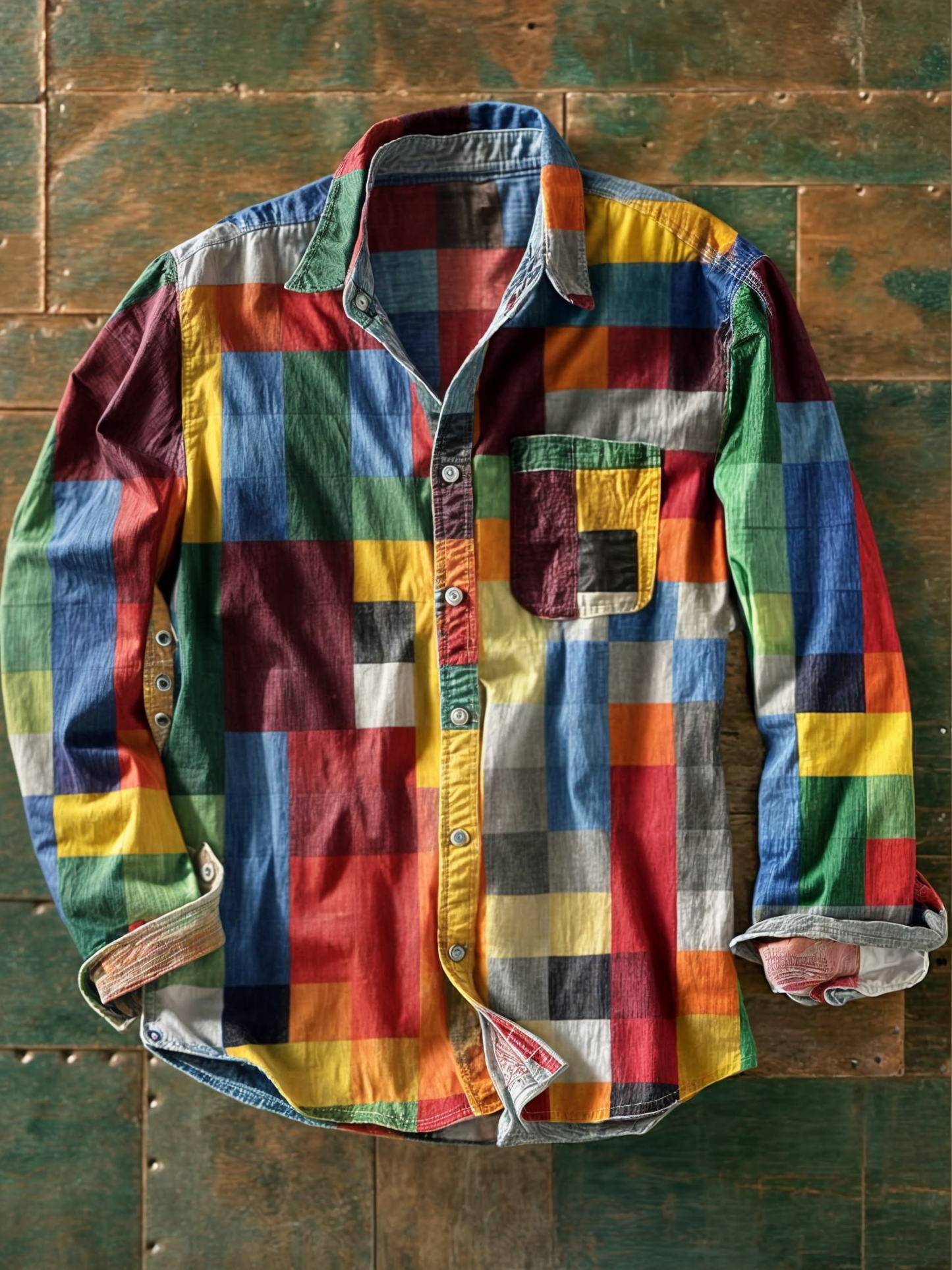 Sietse™ | Premium Patchwork Hemd – Einzigartiger Stil & Bequeme Passform.
