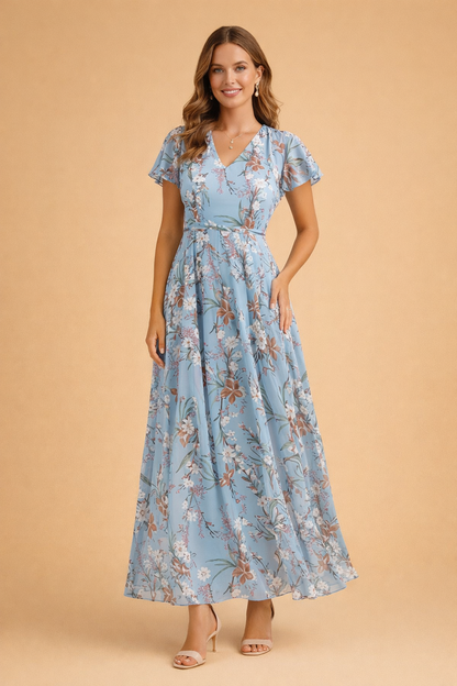 Lilia | Elegancka sukienka midi w kwiaty
