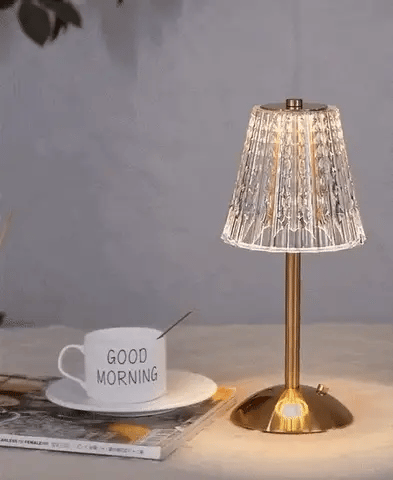 VetroClassico | Draadloze Vintage Tafellamp – Kristal-Look – Oplaadbaar – Touch Control