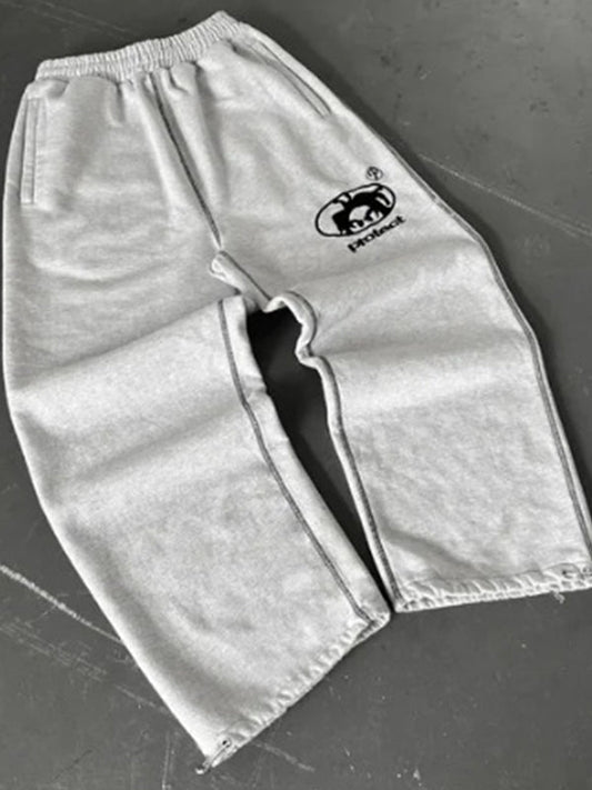 Darian – Vintage Print Sweatpants in Uni-Farbe für Herren