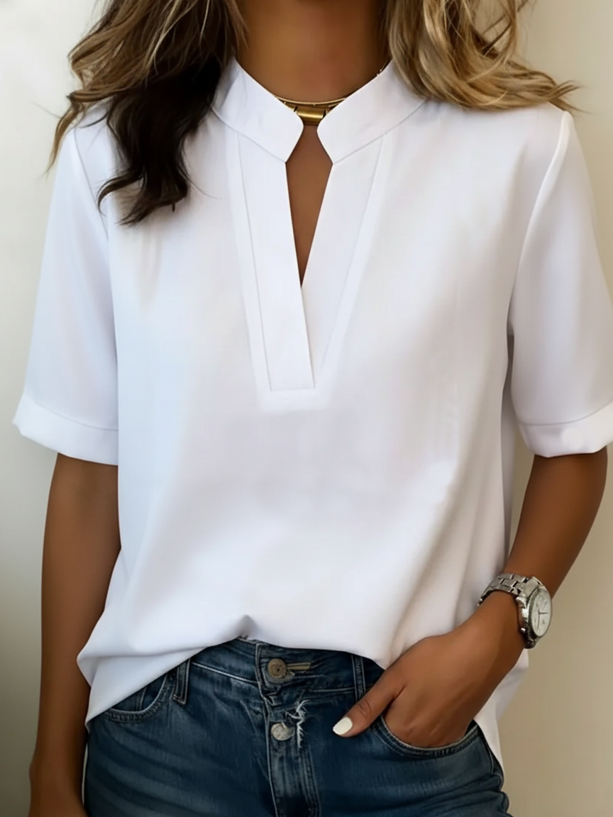 Talven – Maniche Corte e Colletto Alto, Camicia