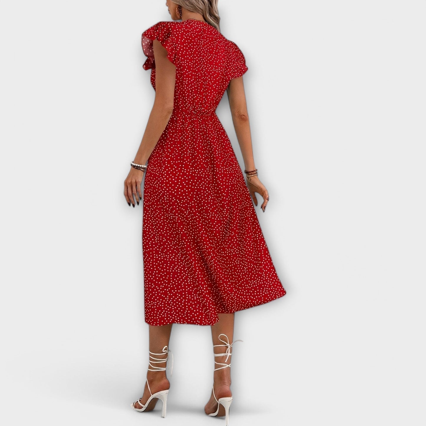 Eliška - Elegancka midi sukienka w kropki