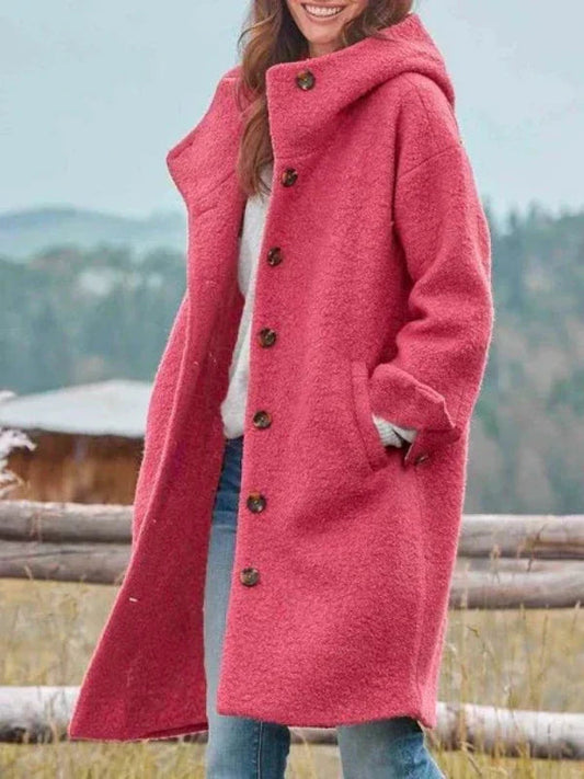 Janushi - Elegancki Zimowy Płaszcz z Długimi Rękawami